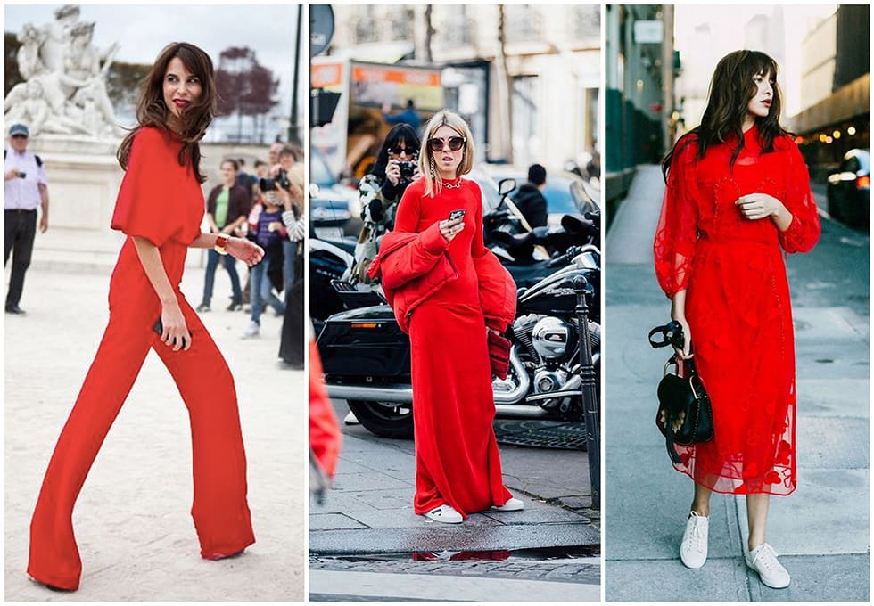 red total look trend